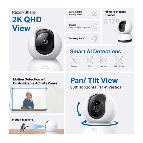Tapo C220 - Pan/Tilt AI Home Security Wi-Fi Camera