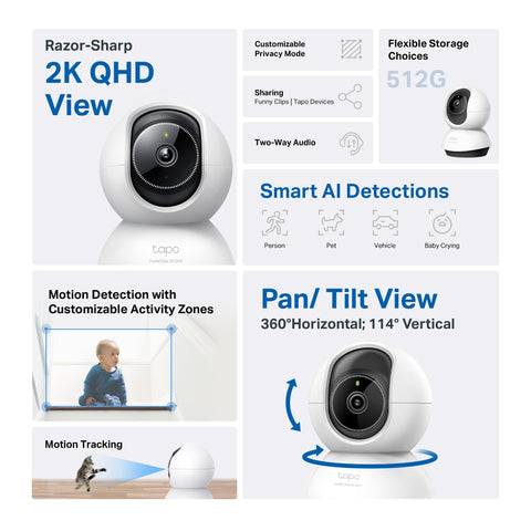 TC72 - Pan/Tilt AI Home Security Wi-Fi Camera