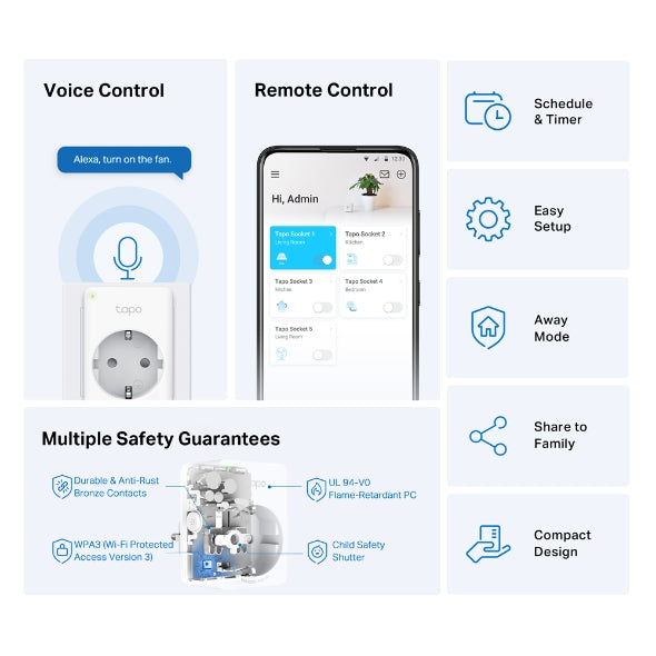 Tapo P100(1-pack) - Mini Smart Wi-Fi Socket