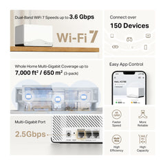 BE3600 Whole Home Mesh Wi-Fi 7 System