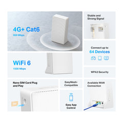 4G+ Cat6 AX1500 Wireless Dual Band Gigabit Router