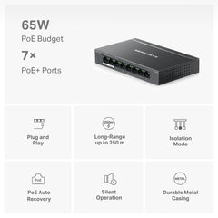 8-Port Gigabit Desktop Switch with 7-Port PoE+