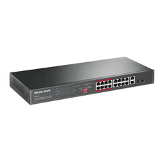16-Port 10/100Mbps + 2-Port Gigabit Rackmount Switch with 16-Port PoE+