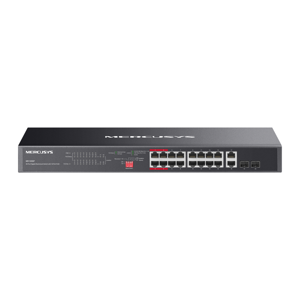 20-Port Gigabit Rackmount Switch with 16-Port PoE+