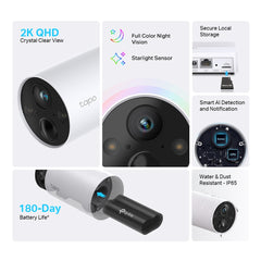 Tapo C420S2 - Smart Wire-Free Security Camera, 2 Camera System