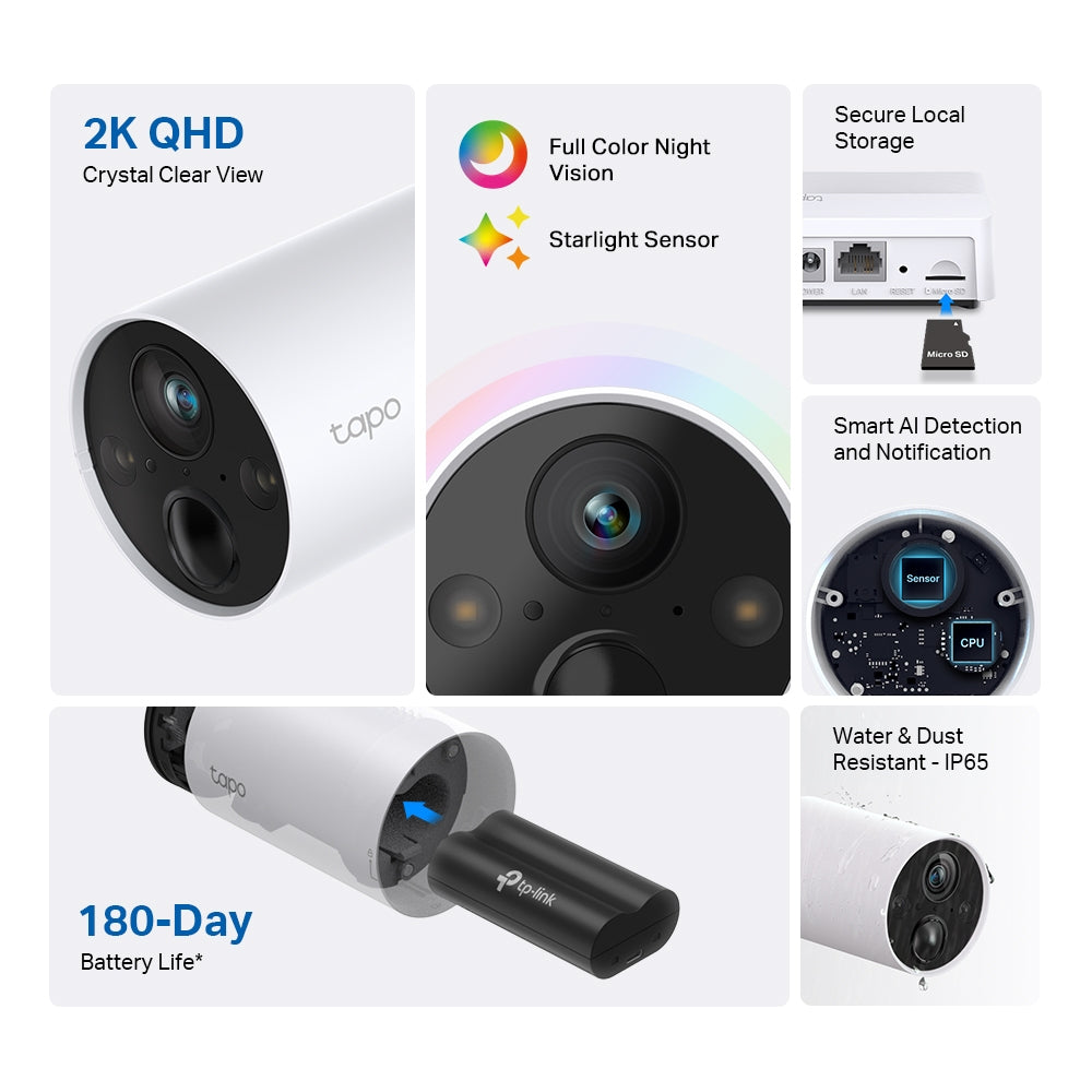 Tapo C420S1 - Smart Wire-Free Security Camera, 1 Camera System